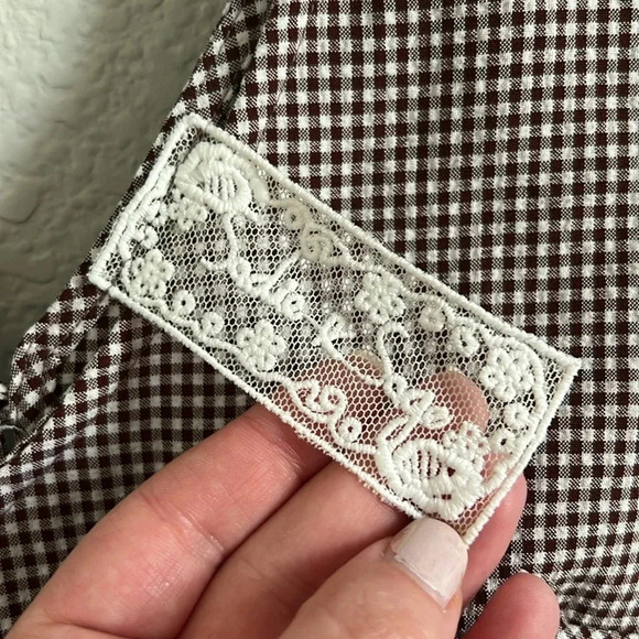 Sadie & Sage Gingham Dress Brown Maroon - Picture 3 of 6